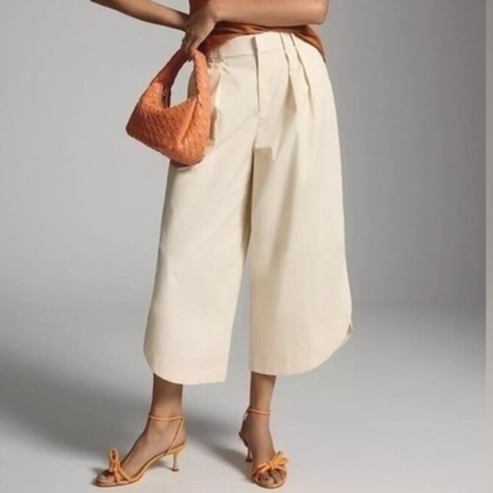 Anthropologie Mare Mare Curved-Hem Chino Pants in Light Sand